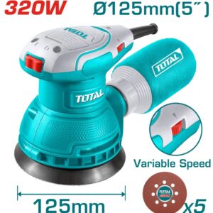 توتال تولز صنفرة دائريه 5 بوصه 320 وات سرعات + 5 قرص صنفره TF2131256
