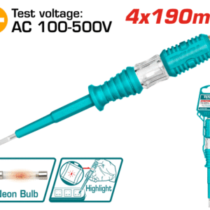 توتال تولز مفك تيست عادى 190x4 ملى / 100-500 فولت - THT291908